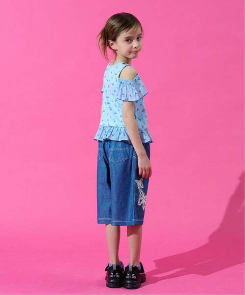 ANNA SUI mini（アナスイ・ミニ）の「レイヤード風ペプラムTシャツ（Tシャツ/カットソー・キッズ・ホワイト/サックスブルー・130cm/140cm/150cm）」の14枚目の写真