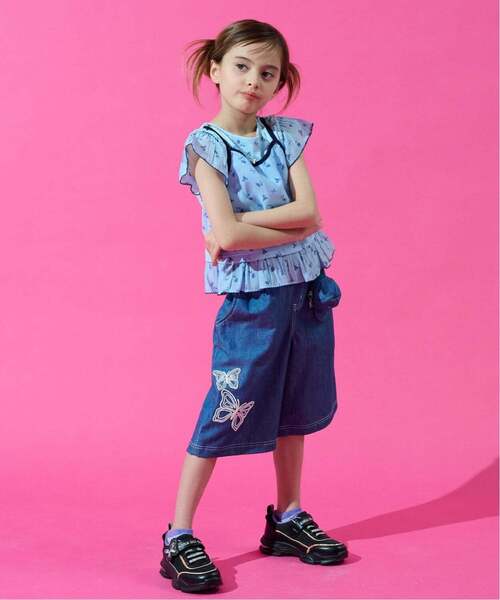 ANNA SUI mini（アナスイ・ミニ）の「レイヤード風ペプラムTシャツ（Tシャツ/カットソー・キッズ・ホワイト/サックスブルー・130cm/140cm/150cm）」の15枚目の写真