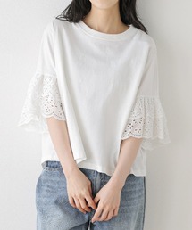 レース袖 ドッキングトップス