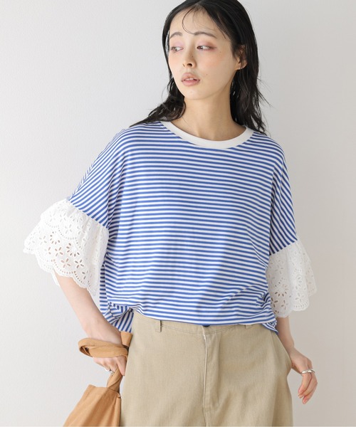 SUGAR BISKET(シュガービスケット)の「レース袖 ドッキングトップス(Tシャツ/カットソー・レディース・ホワイト/ブラック/ブルー系・フリー)」の17枚目の写真