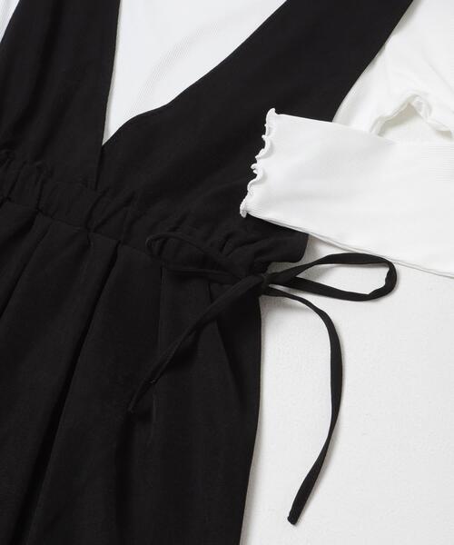 ITEMS URBANRESEARCH（アイテムズ アーバンリサーチ）の「ギャザージャンパースカート(ロングスリーブインナーセット)（ワンピース・レディース・モカ/チャコールグレー/ブラック・FREE）」の11枚目の写真