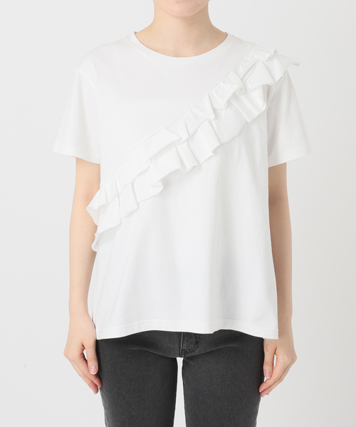 JOURNAL STANDARD relume(ジャーナルスタンダード レリューム)の「《WEB限定追加》アシンメトリーフリルTEE(Tシャツ/カットソー・レディース・ホワイト/ブラック・FREE)」の18枚目の写真