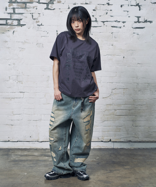 PEID(ペイド)の「PDユヘイ 半袖Tシャツ チャコール(Tシャツ/カットソー・レディース・チャコール・2/3/4/5/6/1)」の4枚目の写真