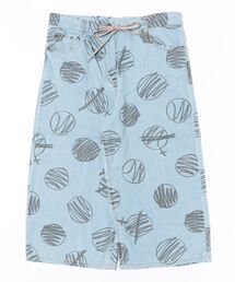 SCRIBBLE DOTS Denimｺﾞﾑｷﾞｬｻﾞｰﾜｲﾄﾞﾊﾟﾝﾂ