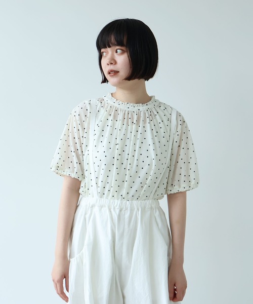 bulle de savon(ビュルデサボン)の「△mizutama 天竺 ギャザープルオーバー(Tシャツ/カットソー・レディース・ブラック・FREE)」の4枚目の写真