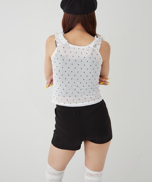 WHO'S WHO gallery（フーズフーギャラリー）の「センターフリルキャミ(チェック柄/ドット柄)（キャミソール・レディース・イエロー/ブラック系その他/オフホワイト/ブラック・FREE）」の19枚目の写真