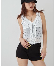 WHO'S WHO gallery | センターフリルキャミ(チェック柄/ドット柄)(キャミソール)