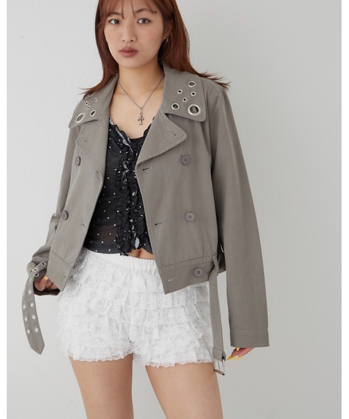 WHO'S WHO gallery（フーズフーギャラリー）の「センターフリルキャミ(チェック柄/ドット柄)（キャミソール・レディース・イエロー/ブラック系その他/オフホワイト/ブラック・FREE）」の7枚目の写真