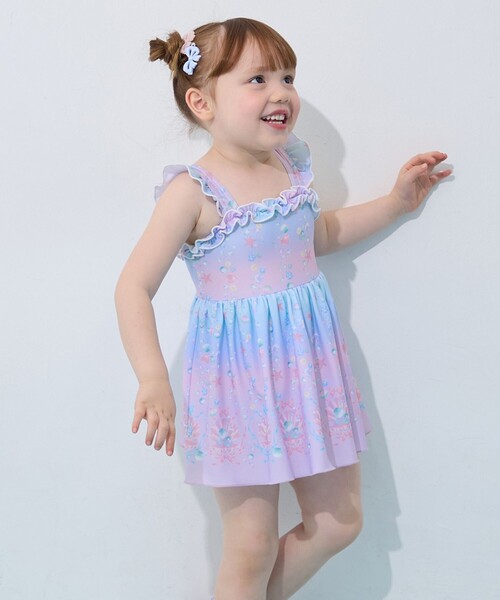 ラボット　ワンピース　４段フリル 水色とパープル２着 セール】【UVカット】フリルワンピース水着（水着）｜ANY（エニィ）の