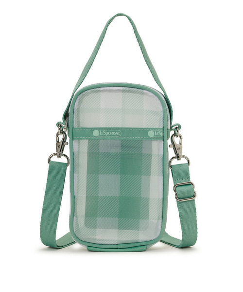 LeSportsac(レスポートサック)の「SHEER MINI PHONE CRSSBDY グリーンフィールドギンガムシアー(ショルダーバッグ・レディース・グリーン・FREE)」の4枚目の写真