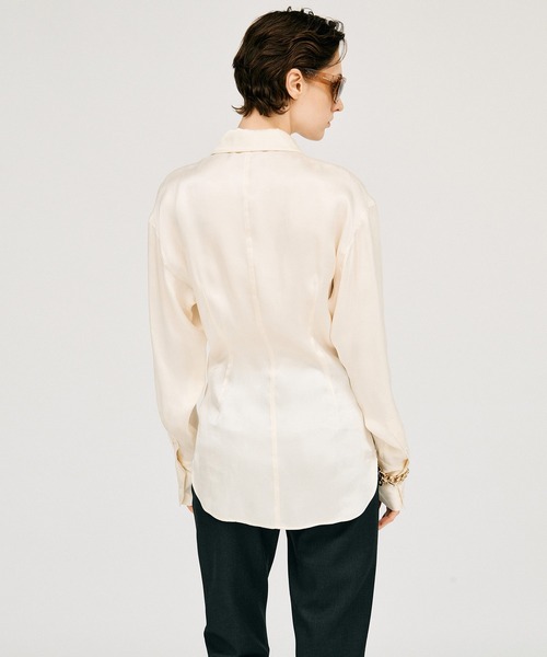 PRANK PROJECT（プランクプロジェクト）の「【2026Summer Pre-Order】サテンシンチドウエストシャツ / Satin Cinched Waist Shirt（シャツ/ブラウス・レディース・ホワイト/ピンク/ブラック・FREE）」の11枚目の写真