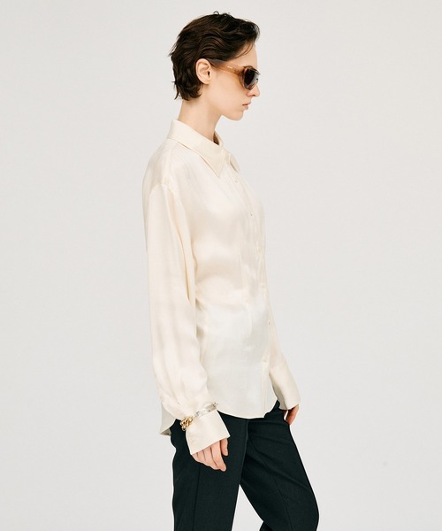 PRANK PROJECT（プランクプロジェクト）の「【2026Summer Pre-Order】サテンシンチドウエストシャツ / Satin Cinched Waist Shirt（シャツ/ブラウス・レディース・ホワイト/ピンク/ブラック・FREE）」の12枚目の写真