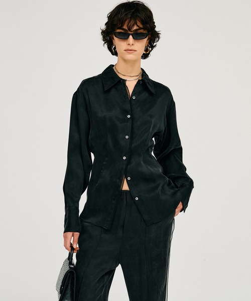 PRANK PROJECT（プランクプロジェクト）の「【2026Summer Pre-Order】サテンシンチドウエストシャツ / Satin Cinched Waist Shirt（シャツ/ブラウス・レディース・ホワイト/ピンク/ブラック・FREE）」の13枚目の写真