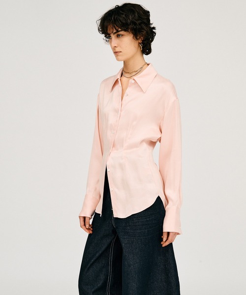 PRANK PROJECT（プランクプロジェクト）の「【2026Summer Pre-Order】サテンシンチドウエストシャツ / Satin Cinched Waist Shirt（シャツ/ブラウス・レディース・ホワイト/ピンク/ブラック・FREE）」の18枚目の写真