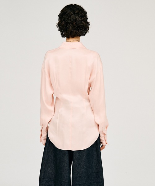 PRANK PROJECT（プランクプロジェクト）の「【2026Summer Pre-Order】サテンシンチドウエストシャツ / Satin Cinched Waist Shirt（シャツ/ブラウス・レディース・ホワイト/ピンク/ブラック・FREE）」の19枚目の写真