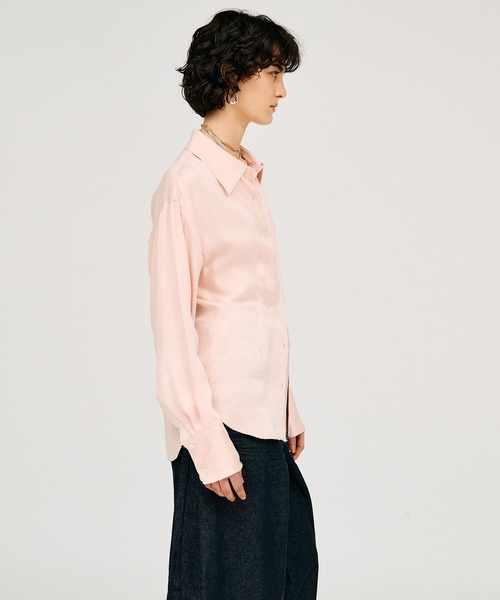 PRANK PROJECT（プランクプロジェクト）の「【2026Summer Pre-Order】サテンシンチドウエストシャツ / Satin Cinched Waist Shirt（シャツ/ブラウス・レディース・ホワイト/ピンク/ブラック・FREE）」の21枚目の写真