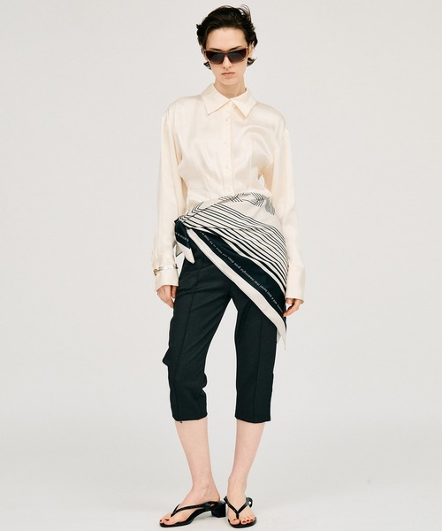 PRANK PROJECT（プランクプロジェクト）の「【2026Summer Pre-Order】サテンシンチドウエストシャツ / Satin Cinched Waist Shirt（シャツ/ブラウス・レディース・ホワイト/ピンク/ブラック・FREE）」の7枚目の写真