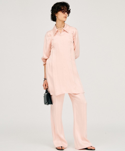 PRANK PROJECT（プランクプロジェクト）の「【2026Summer Pre-Order】サテンシンチドウエストシャツ / Satin Cinched Waist Shirt（シャツ/ブラウス・レディース・ホワイト/ピンク/ブラック・FREE）」の22枚目の写真