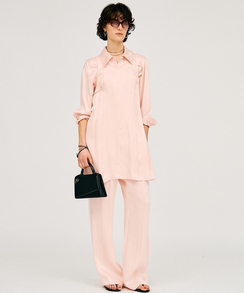 PRANK PROJECT（プランクプロジェクト）の「【2026Summer Pre-Order】サテンシンチドウエストシャツ / Satin Cinched Waist Shirt（シャツ/ブラウス・レディース・ホワイト/ピンク/ブラック・FREE）」の20枚目の写真