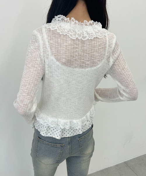 PHILLY（フィリー）の「フリルレースシアーカーディガン（カーディガン/ボレロ・レディース・ホワイト/ピンク・FREE）」の17枚目の写真