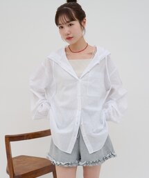 【umm.】ドビードットフードシャツ