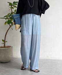 シアーデニムワイドパンツ