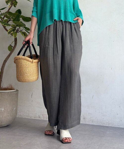 un dix cors（アンディコール）の「シアーデニムワイドパンツ（その他パンツ・レディース・サックスブルー/インディゴブルー/チャコールグレー・FREE）」の2枚目の写真