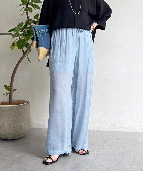 un dix cors（アンディコール）の「シアーデニムワイドパンツ（その他パンツ・レディース・サックスブルー/インディゴブルー/チャコールグレー・FREE）」の7枚目の写真