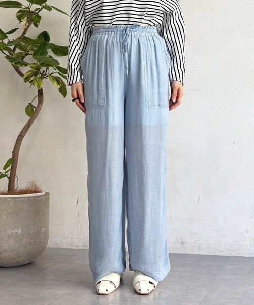 un dix cors（アンディコール）の「シアーデニムワイドパンツ（その他パンツ・レディース・サックスブルー/インディゴブルー/チャコールグレー・FREE）」の10枚目の写真