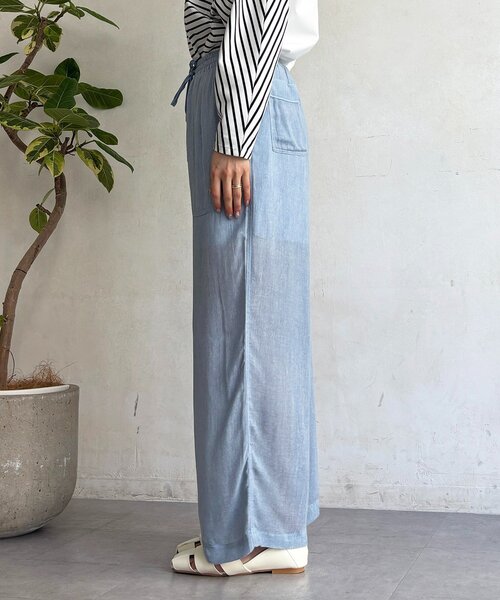 un dix cors（アンディコール）の「シアーデニムワイドパンツ（その他パンツ・レディース・サックスブルー/インディゴブルー/チャコールグレー・FREE）」の11枚目の写真