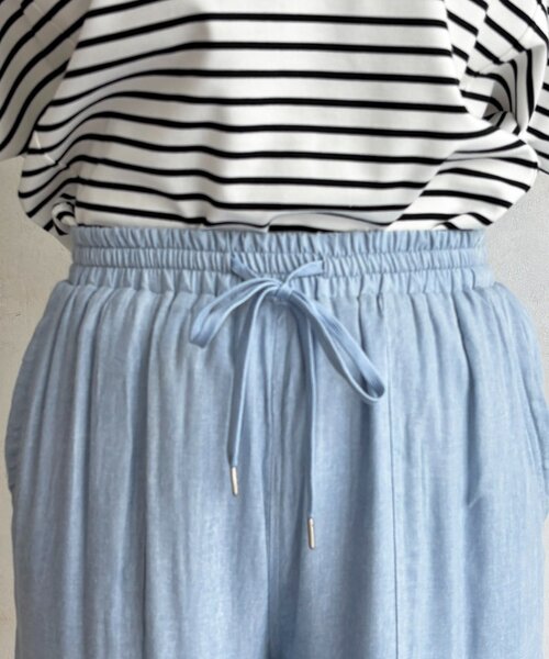 un dix cors（アンディコール）の「シアーデニムワイドパンツ（その他パンツ・レディース・サックスブルー/インディゴブルー/チャコールグレー・FREE）」の13枚目の写真