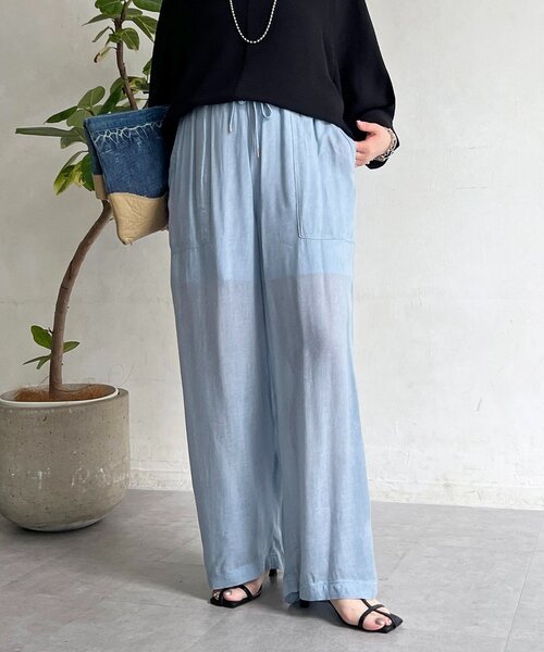 un dix cors（アンディコール）の「シアーデニムワイドパンツ（その他パンツ・レディース・サックスブルー/インディゴブルー/チャコールグレー・FREE）」の17枚目の写真