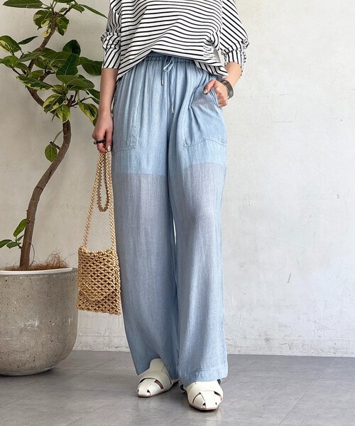 un dix cors（アンディコール）の「シアーデニムワイドパンツ（その他パンツ・レディース・サックスブルー/インディゴブルー/チャコールグレー・FREE）」の22枚目の写真