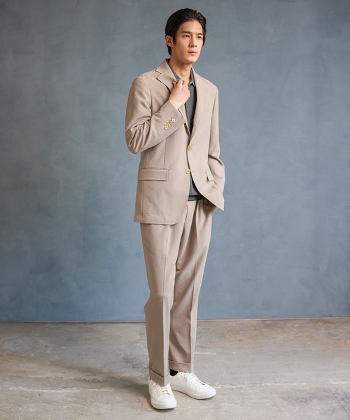GLOBAL WORK（グローバルワーク）の「シアサッカーパンツ/Salon de GW/638283（スラックス・メンズ・ライトベージュ/ネイビー・MEDIUM/X-LARGE/SMALL/LARGE）」の5枚目の写真