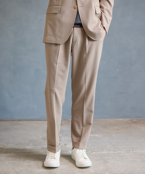 GLOBAL WORK（グローバルワーク）の「シアサッカーパンツ/Salon de GW/638283（スラックス・メンズ・ライトベージュ/ネイビー・MEDIUM/X-LARGE/SMALL/LARGE）」の9枚目の写真