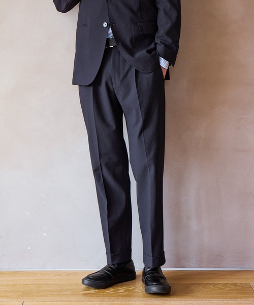GLOBAL WORK（グローバルワーク）の「シアサッカーパンツ/Salon de GW/638283（スラックス・メンズ・ライトベージュ/ネイビー・MEDIUM/X-LARGE/SMALL/LARGE）」の16枚目の写真