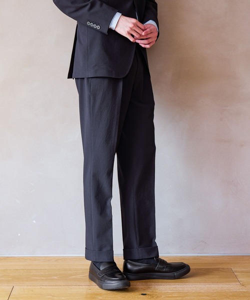 GLOBAL WORK（グローバルワーク）の「シアサッカーパンツ/Salon de GW/638283（スラックス・メンズ・ライトベージュ/ネイビー・MEDIUM/X-LARGE/SMALL/LARGE）」の17枚目の写真