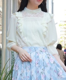 axes femme | レース×シフォン七分袖ブラウス(シャツ/ブラウス)