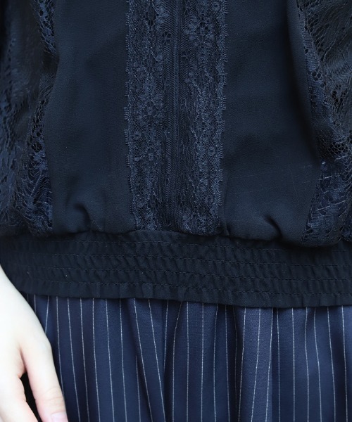 axes femme(アクシーズファム)の「レース×シフォン七分袖ブラウス(シャツ/ブラウス・レディース・ラベンダー/キナリ/ブラック・FREE)」の22枚目の写真