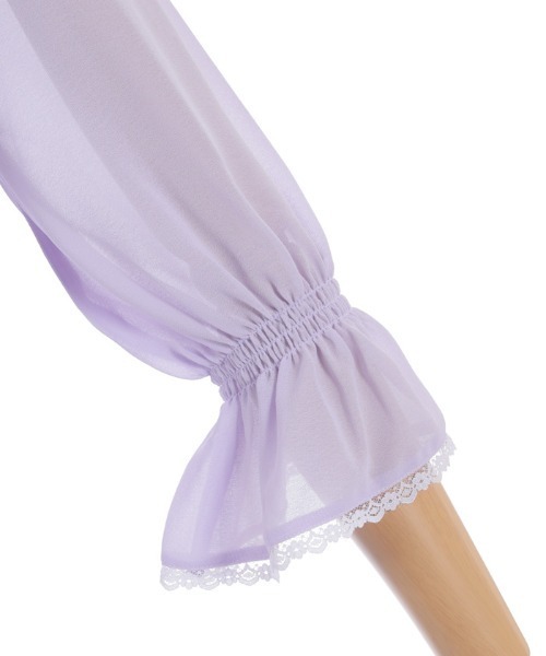 axes femme(アクシーズファム)の「レース×シフォン七分袖ブラウス(シャツ/ブラウス・レディース・ラベンダー/キナリ/ブラック・FREE)」の7枚目の写真