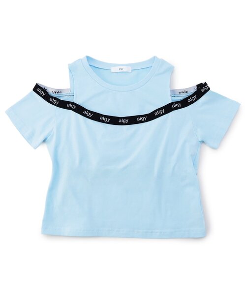 algy(アルジー)の「パット付きロゴゴム肩あきTシャツ(Tシャツ/カットソー・キッズ・ブラック/サックスブルー/オフホワイト・130/140/150/160)」の3枚目の写真