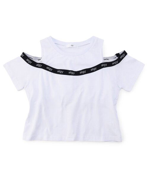 algy(アルジー)の「パット付きロゴゴム肩あきTシャツ(Tシャツ/カットソー・キッズ・ブラック/サックスブルー/オフホワイト・130/140/150/160)」の7枚目の写真