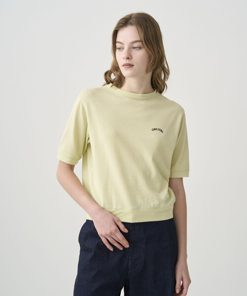 ORCIVAL(オーシバル)の「ORCIVAL | シースルー クルーネックショートスリーブプルオーバー WOMEN(Tシャツ/カットソー・レディース・ブラック/イエロー系その他/ピンク系その他・1)」の1枚目の写真