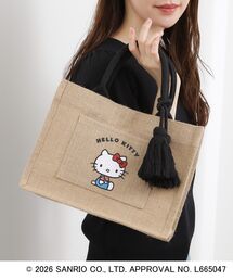 ハローキティコラボ（ハローキティコラボ）の「【ハローキティ】ジュートタッセルトート（トートバッグ）」