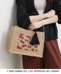 ハローキティコラボ（ハローキティコラボ）の「【ハローキティ】ジュートタッセルトート（トートバッグ）」