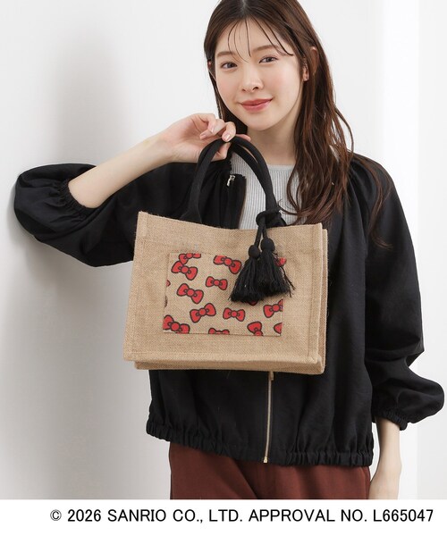 ハローキティコラボ(ハローキティコラボ)の「【ハローキティ】ジュートタッセルトート(トートバッグ・レディース・レッド系4/レッド系3/レッド系2・00)」の7枚目の写真