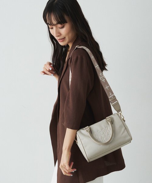 russet(ラシット)の「《WEB限定》【撥水】コーデュラナイロン2WAYミニボストンバッグ(ボストンバッグ・レディース・ダークブラウン/グレー/グレイッシュベージュ・FREE)」の18枚目の写真