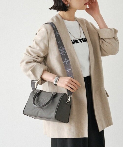 russet(ラシット)の「《WEB限定》【撥水】コーデュラナイロン2WAYミニボストンバッグ(ボストンバッグ・レディース・ダークブラウン/グレー/グレイッシュベージュ・FREE)」の4枚目の写真