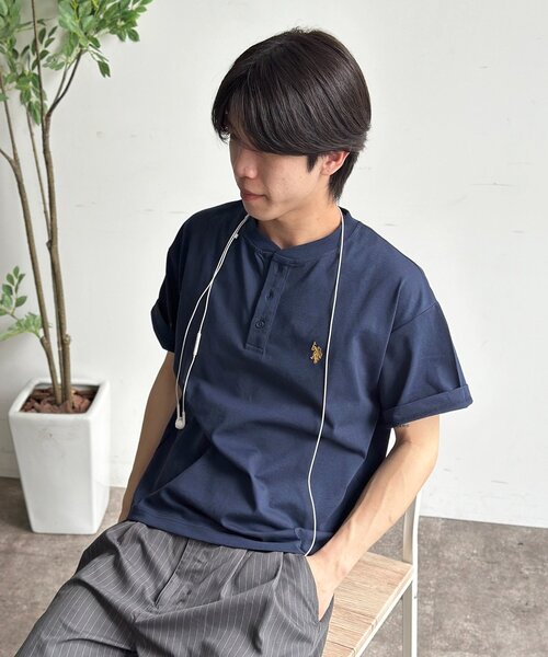 U.S. POLO ASSN.(ユーエスポロアッスン)の「ヘンリーT(Tシャツ/カットソー・メンズ・ネイビー/レッド/ホワイト/ブラック・SMALL/MEDIUM/LARGE)」の3枚目の写真