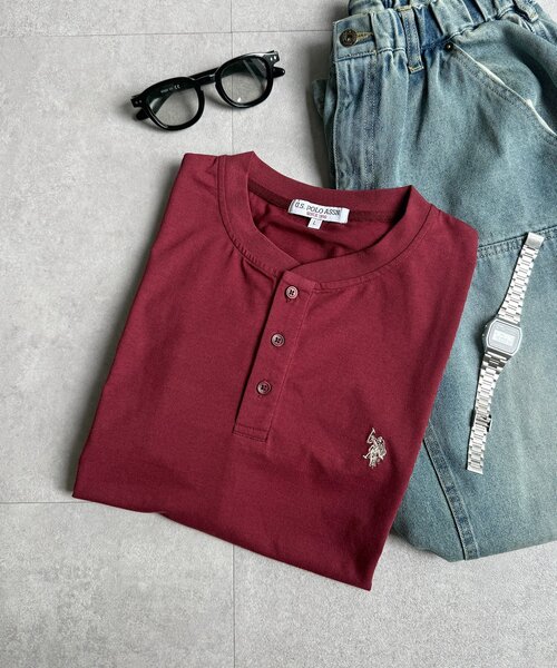 U.S. POLO ASSN.(ユーエスポロアッスン)の「ヘンリーT(Tシャツ/カットソー・メンズ・ネイビー/レッド/ホワイト/ブラック・SMALL/MEDIUM/LARGE)」の4枚目の写真